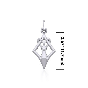 Goddess in Diamond Frame Silver Charm TCM651 - Jewelry